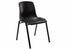 Chaise empilable nowra avec assise en plastique et piètement en métal noir mat , noir