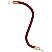 Creative Cables - Kit Creative Flex tube flexible recouvert de tissu RM19 Bordeaux 30 cm - Cuivre satiné - Cuivre satiné