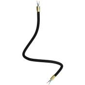 Creative Cables - Kit Creative Flex tube flexible recouvert de tissu RZ30 Noir Fer Bronze satiné - 60 cm - Bronze satiné