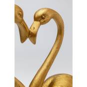 Déco couple c?ur flamants dorés 39cm Kare Design