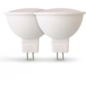 Eclairage Design - Lot de 2 Ampoules Spots led GU5.3 MR16 5W Eq 40W Température de Couleur: Blanc chaud 2700K