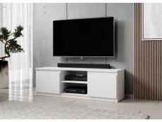 FURNIX meuble tv/ banc tv arenal 120 cm blanc mat sans led