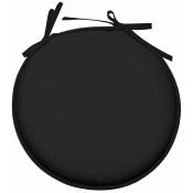 Galette de chaise noire ronde en polyester