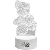 Gnchome - Veilleuse ours en peluche 3D. lampe pour
