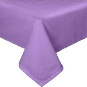 Homescapes - Nappe de table rectangulaire en coton unie Violet - 137 x 178 cm - Violet