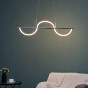 Kosilum Suspension LED chromée design ondulé - Savona