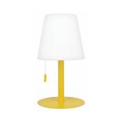 Lampe à poser cône jaune rechargeable en métal LED