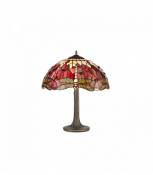 Lampe de table Tiffany Clio 2 Ampoules Violet/Rose