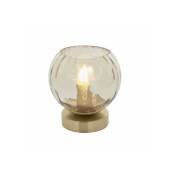 Lampe Design Dimple 1 ampoule Acier,verre Plaque Laiton en satin,verre lustre de champagne - Laiton