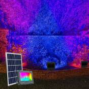 Lampe solaire extérieur à led multicolore rgb 100W