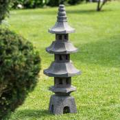 Lanterne japonaise pagode en pierre de lave jardin