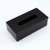 Linghhang - Boîte à mouchoirs en acier inoxydable (noire), boîte à mouchoirs cosmétique, distributeur de mouchoirs, distributeur de boîtes à