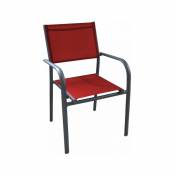 Lot de 6 fauteuils Duca - graphite / rouge - Proloisirs