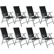 Lot de 8 chaises de jardin pliantes Pliable - noir/anthracite