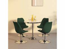Lot de chaises pivotantes de salle à manger 4 pcs vert foncé tissu - vert - 45 x 49 x 93 cm