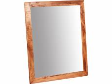 Miroir, miroir mural rectangulaire, à accrocher au mur horizontal vertical, shabby chic, maquillage, salle de bain, cadre finition naturelle, l48xp3xh