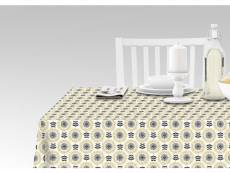 Nappe avec impression numérique, 100% made in italy nappe antidérapante pour salle à manger, lavable et antitache, modèle store, 140x140 cm 8052773048