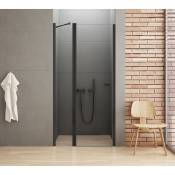 Otitec - Porte de douche pivotante 90 cm noir rhodes