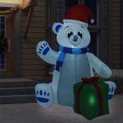 Ours polaire gonflable de Noël | Décoration de Noël
