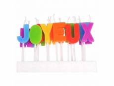 Paris prix - lot de 18 bougies "joyeux anniversaire" 17cm multicolore
