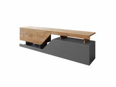 Pitt - meuble tv - 160 cm - style industriel - bestmobilier - bois et gris