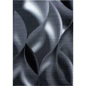 Plus - mia - Tapis à vagues abstrait (Noir - 160x230cm)