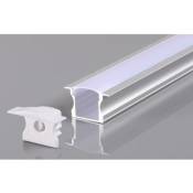Profilé Encastrable Aluminium 2m pour Ruban led Couvercle Blanc Opaque - silamp