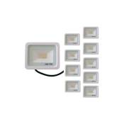 Silumen - Projecteur led Extérieur 20W IP66 blanc - Pack de 10 / Blanc - Blanc