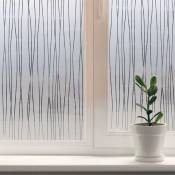 Simple Fix - Fensterfolie - Vertikal Gestreift - 60 x 300 cm - Sichtschutzfolie Fenster Folie, Isolierfolie - Fensterfolie Blickdicht Selbsthaftend