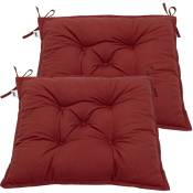 STILISTA® Lot de 2 coussins d'assise 40 x 40 x 8 cm Effet Visco Indoor et Outdoor, différentes couleurs, terracotta