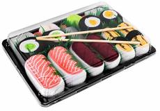 Sushi Socks Box - 5 paires de Sushi CHAUSSETTES en Coton: Saumon Tamago Thon Nigiri Concombre Oshinko Maki, , 36/40