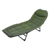 Swanew - Chaise longue carpe 200x64x32cm Bedchair Outdoor Rembourré Chaise carpe - vert