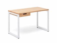 Table bureau icub strong eco 1 tiroir 60x120x75cm blanc naturel - ds meubles ISTM-6012073 1C BL NA