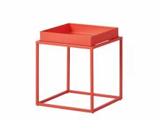 Table d'appoint en métal laqué coloris orange - l35
