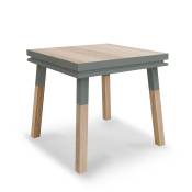 Table de cuisine carrée avec tiroir 100 cm, 100% frêne