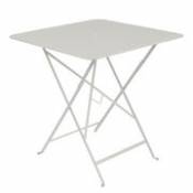 Table pliante Bistro / 71 x 71 cm - Trou pour parasol - Fermob gris en métal