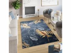 Tapiso tapis salon chambre léger toscana bleu marine jaune imprimé tropical 160x230 cm 45270 PRINT 1,60*2,30 TOSCANA