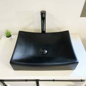 Vasque rectangulaire en céramique noire - Agata