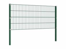Vidaxl panneau de clôture avec poteaux fer 17 x 0,8