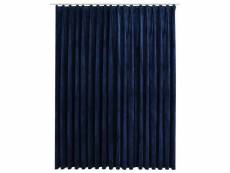 Vidaxl rideau occultant avec crochets velours bleu foncé 290x245 cm 134535
