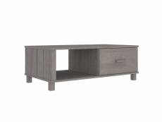 Vidaxl table basse hamar gris clair 100x55x35 cm bois massif de pin