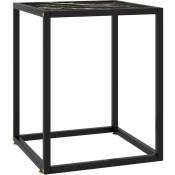 Vidaxl - Table basse Noir avec verre marbre noir 40x40x50 cm