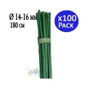 100 x Tuteur en Bambou 180 cm, 14-16 mm. Baguettes de bambou, canne de bambou écologique pour soutenir les arbres