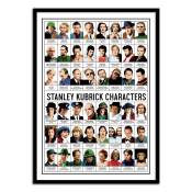 Affiche 50x70 cm et cadre noir - Stanley Kubrick characters - Olivier