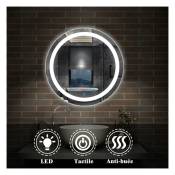 Aica Sanitaire - Miroir salle de bain rond diamètre:60cm anti-buée