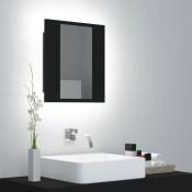 Armoire à miroir de salle de bain led Noir 40x12x45 Acrylique