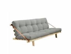 Banquette futon jump en pin massif coloris gris couchage 130 cm. 20100886866