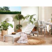 Beliani Beliani Transat de jardin en aluminium et bois composite blanc NARDO - blanc