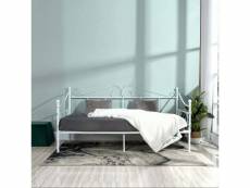 Cadre de lit simple en métal - 90x190 cm - blanc