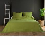 Couvre lit et taie matelassés - Vert clair - 230 x 250 cm